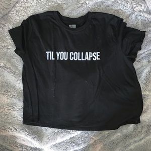Til you collapse black crop T-shirt size medium